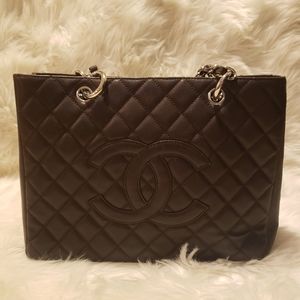 Chanel Brown Caviar Leather Grand Tote Bag